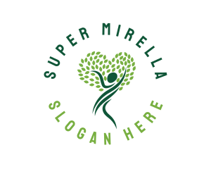 Vegan - Heart Tree Woman logo design