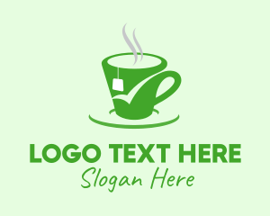 Gourmettea - Green Tea Cup logo design