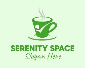 Calm - Green Tea Cup logo design