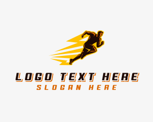 Voltage - Lightning Marathon Athlete logo design