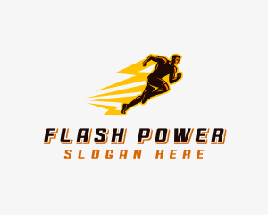Lightning Marathon Athlete logo design