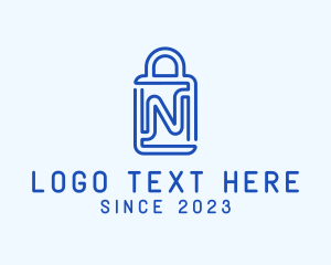 Shopping Bag Letter N logo design
