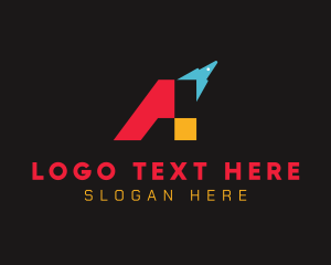 Technology - Mountain Company Business Letter A logo design