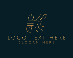 Interior Designer - Elegant Gold Letter K logo design