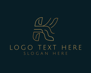 Elegant Gold Letter K Logo