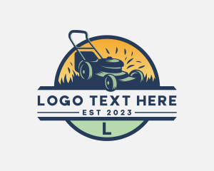 Gardening - Lawn Mower Grass Landscaping logo design