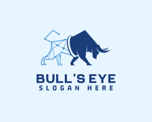 Wireframe Bull Business logo design