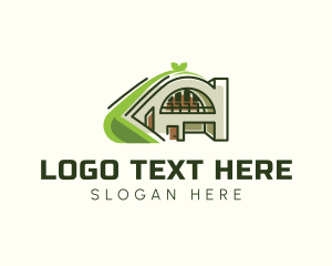 Renovation - Green Roof Architecture logo design