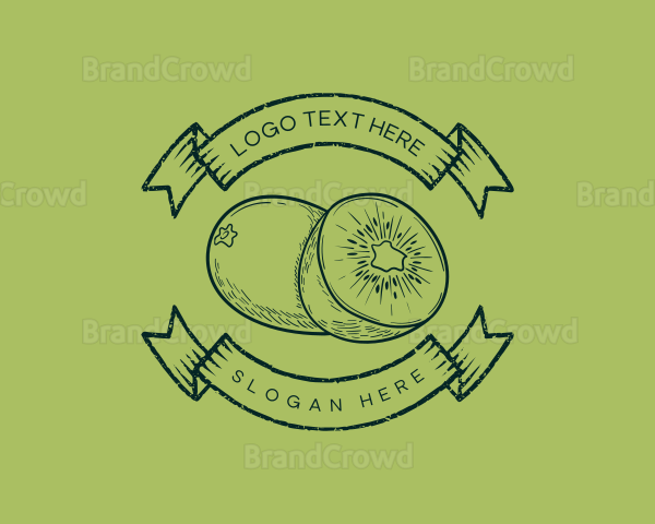 Kiwi Fruit Badge Logo
