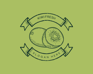 Kiwi - Kiwi Fruit Badge logo design