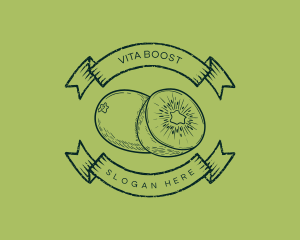 Vitamin - Kiwi Fruit Badge logo design