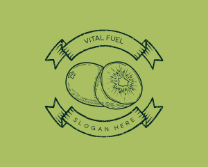 Nutritious - Kiwi Fruit Badge logo design