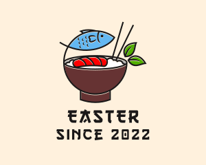 Fish Rice Bowl Food logo design