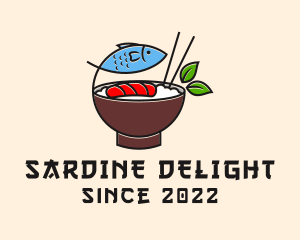 Fish Rice Bowl Food logo design