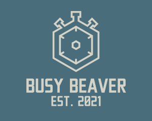 Hexagon Stopwatch Timer logo design