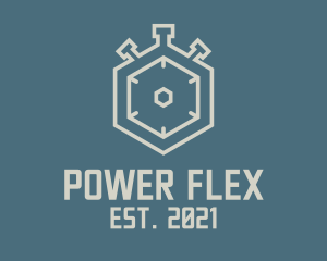 Hexagon Stopwatch Timer logo design