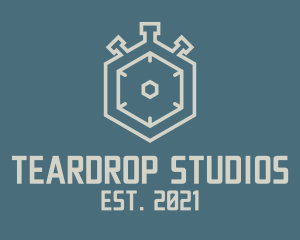 Hexagon Stopwatch Timer logo design