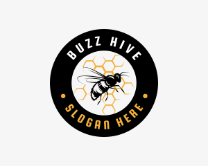 Bee Honeycomb Apiary logo design