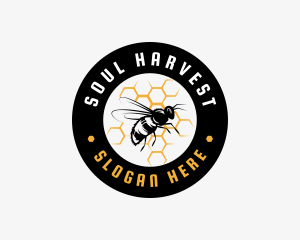 Bee Honeycomb Apiary logo design