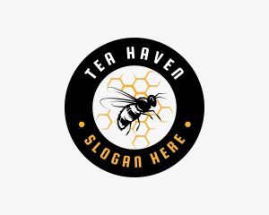 Bee Honeycomb Apiary logo design