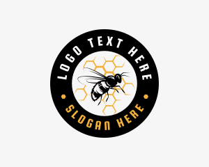 Harvest - Bee Honeycomb Apiary logo design
