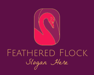 Geese - Elegant Stained Glass Swan logo design