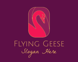 Geese - Elegant Stained Glass Swan logo design