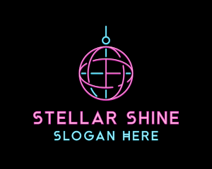 Neon Disco Ball logo design