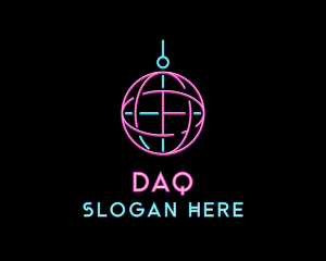 Neon Disco Ball logo design