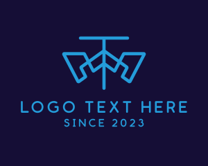 Digital Media - Blue Tech Letter TW logo design