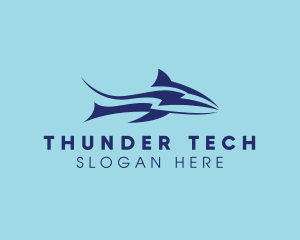 Thunder - Lightning Thunder Shark logo design