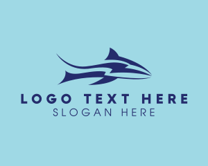Aquarium - Lightning Thunder Shark logo design