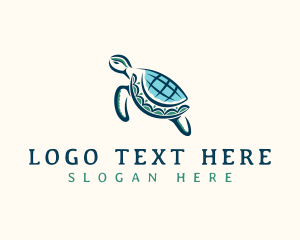 Map - Wildlife Turtle Globe logo design