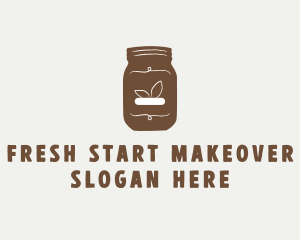 Brown Hipster Jar logo design