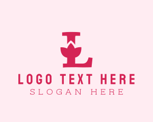 Pink Letter L Flower  Logo