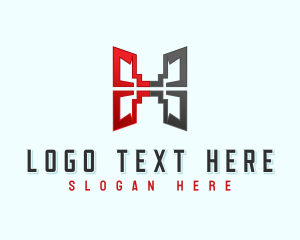 Geometric Modern Letter H logo design