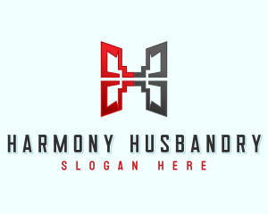 Geometric Modern Letter H logo design