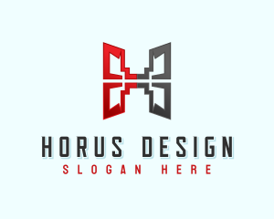 Geometric Modern Letter H logo design