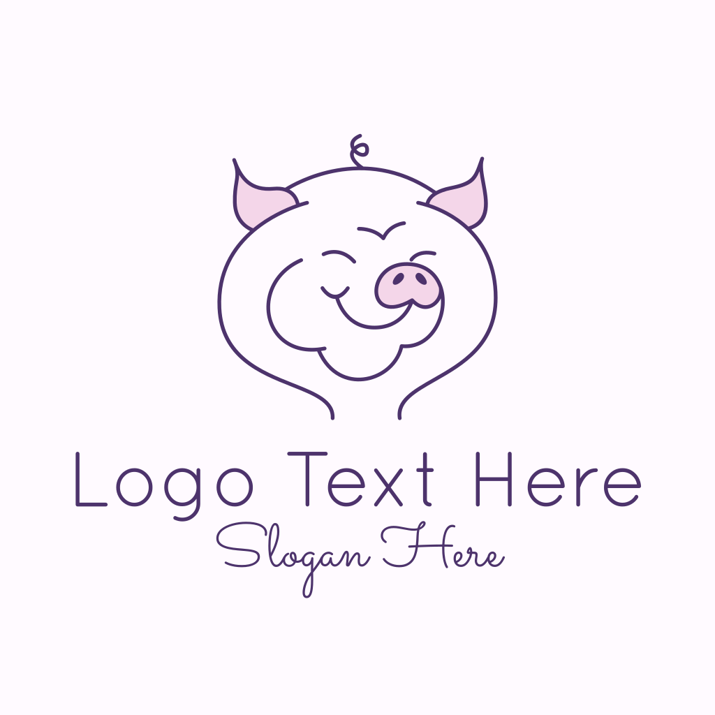 Line Art Pig Logo BrandCrowd Logo Maker