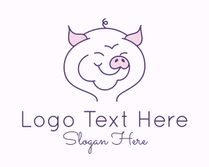 Pig - Line Art Pig logo design