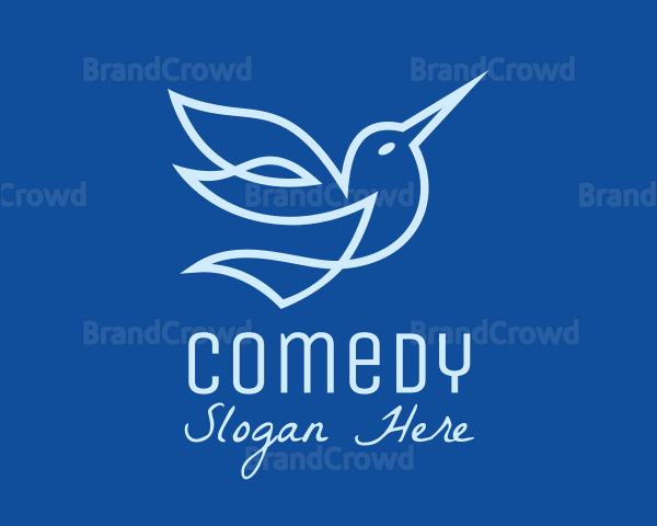 Blue Hummingbird Monoline Logo
