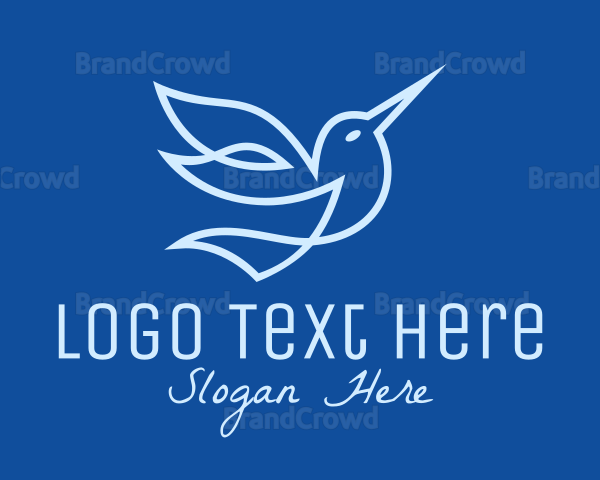 Blue Hummingbird Monoline Logo