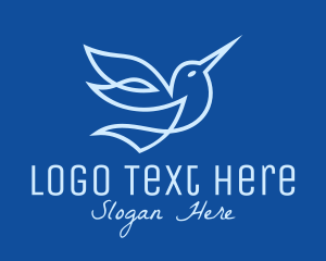 Environmental - Blue Hummingbird Monoline logo design