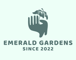 Flower Gardening Hand  logo design