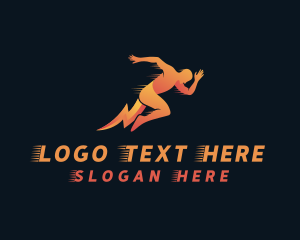 Power - Lightning Human Sprinter logo design