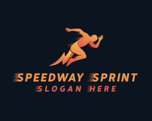 Lightning Human Sprinter logo design