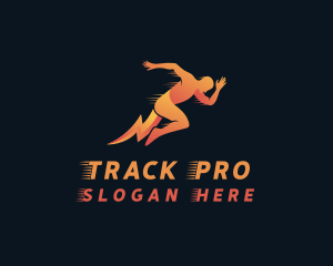 Lightning Human Sprinter logo design