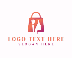 Online Shopping - Feminine Cosmetics Boutique Bag logo design