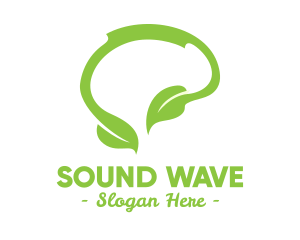 Earphone - Green Natural Thinking logo design