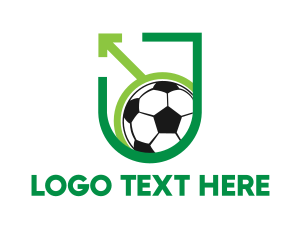 Player - Soccer Ball Arrow logo design